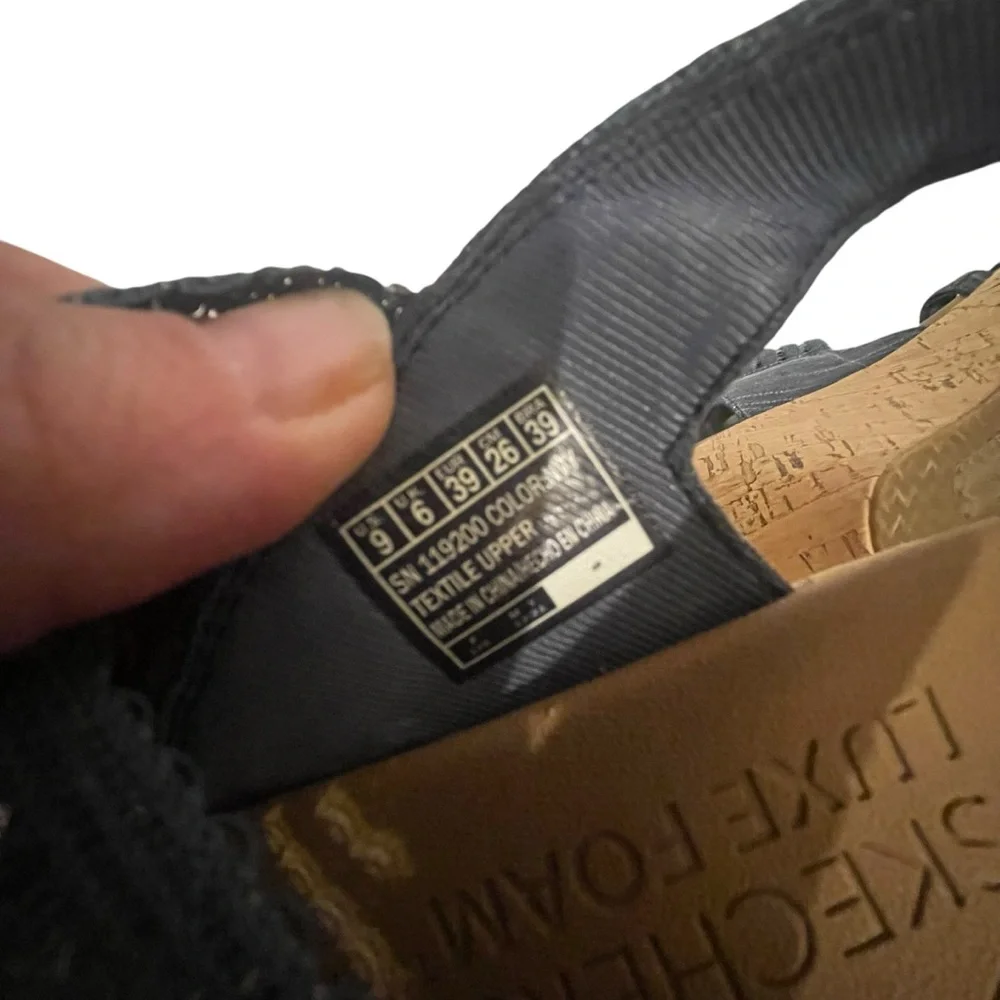 Women's SKECHERS Beverley Wedges Sandals Shoes Blue - Picture 7 of 7